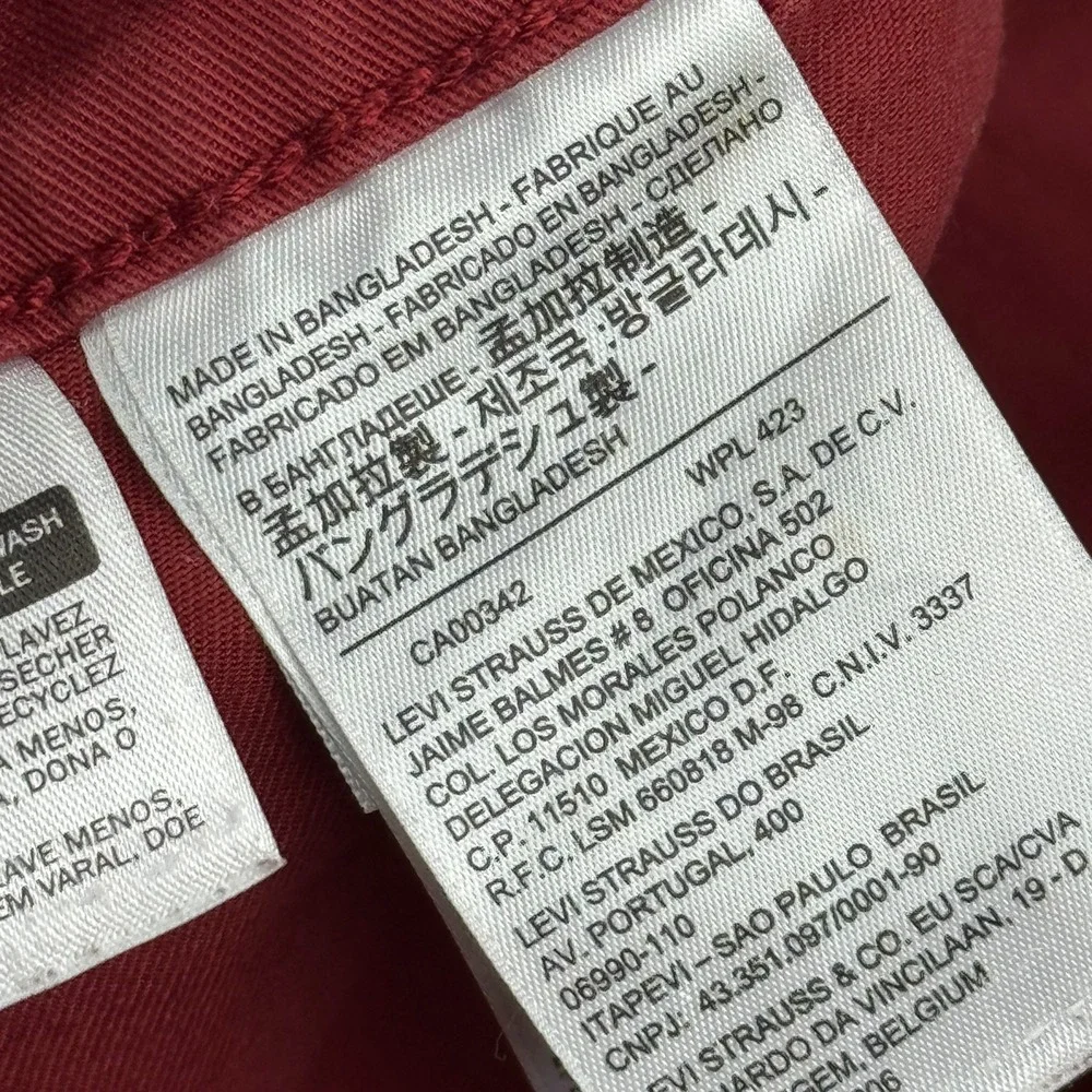 Levis Pants Mens 38x30 Red‎ Jogger Two Horse Tapered Workwear Canvas Classic